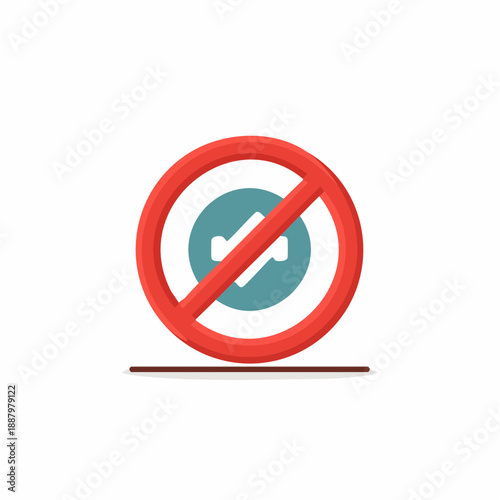 Prohibition Sign: Vector illustration of a forbidden icon for usage or access.