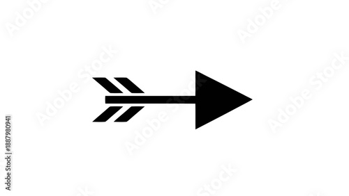 Vector illustration of an abstract black arrow pointer, direction symbol, on transparent background