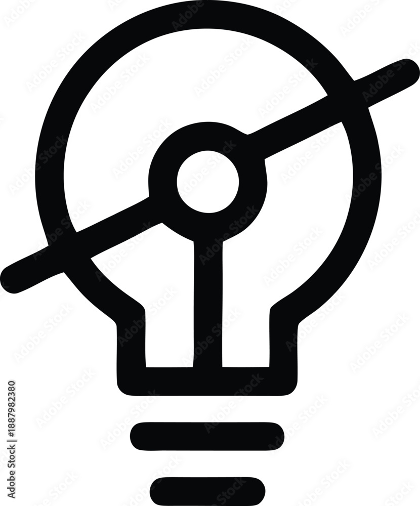 Obraz premium Lightbulb with a dial inside a striking black silhouette