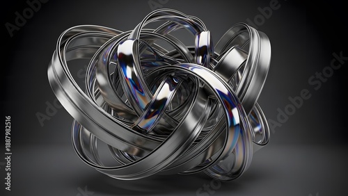 Labor day celebration with intertwined metal art plece symbolizing unity and hard work