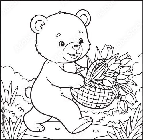 illustration of a black and white easter egg with a gold pattern and ribbon in a basket serves as a festive holiday decoration for a spring celebration gift design
