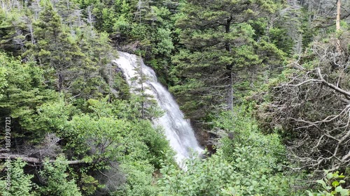 The waterfalls on the Green Gardens trail of the Gros-Morne National Park (Trout River, Newfoundland, Canada)