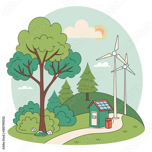 Sustainable eco-friendly landscape