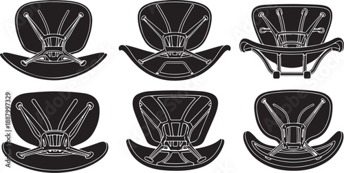 Samurai Helmet and Sword Illustrations in Black and White