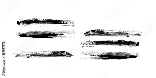 Brush strokes vector. Set of text boxes. Paintbrush collection. Grunge design elements. Dirty brush texture banners. Rectangular painted objects