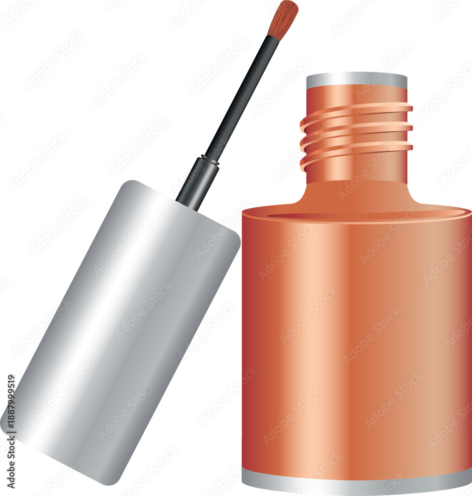Fototapeta premium Red Nail Polish Bottle Vector Design