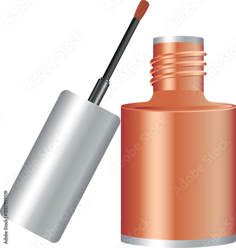 Red Nail Polish Bottle Vector Design