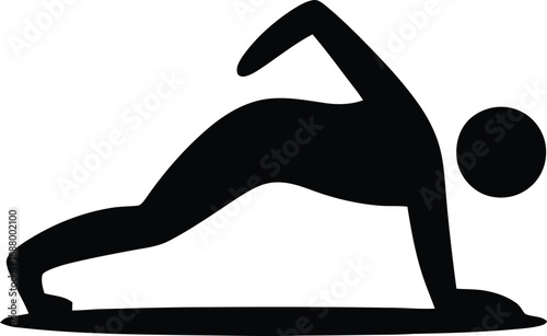 Person performing a push up exercise in a stark black silhouette