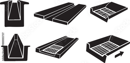 Collapsible laundry drying rack in various stages of use