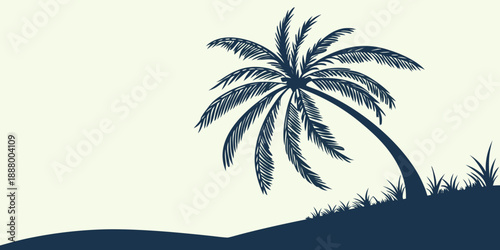 Tropical palm tree silhouette