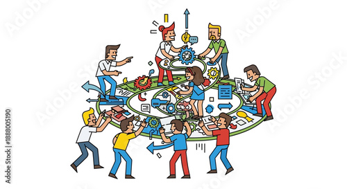 High-Performing Team Navigating Complex Business Processes for Optimized Workflow and Continuous Improvement