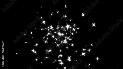 Wallpaper Mural Twinkle sparkle stars animation, fast glitter line motion, white cartoon blinking stars, flat vector doodle sparkle style, glowing trail effect, 4k black background Torontodigital.ca