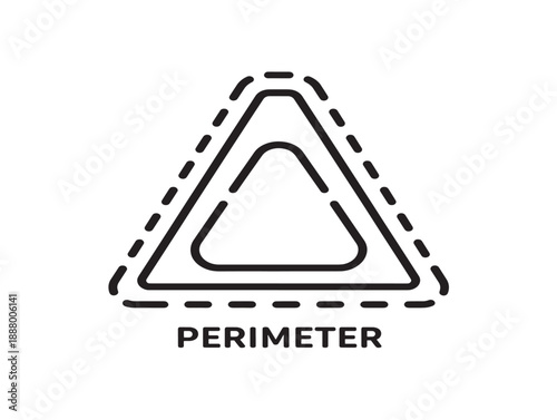 Minimalist perimeter triangle icon