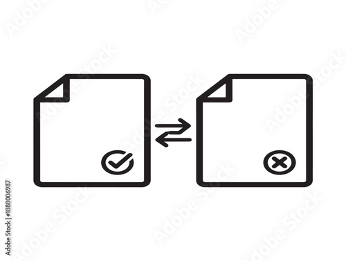 Approval and rejection document icons