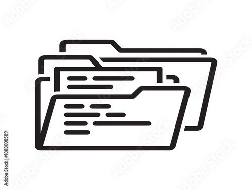 Stack of organized folders icon