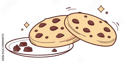 Delicious chocolate chip cookies on a plate