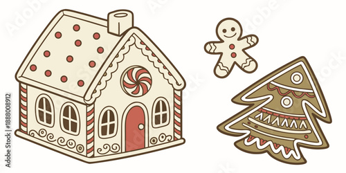 Delightful gingerbread house and tree