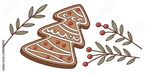 Decorated gingerbread tree