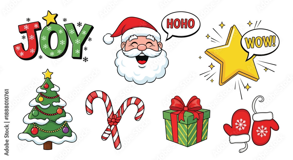 Fototapeta premium Festive Christmas Elements with Santa Claus and Decorations