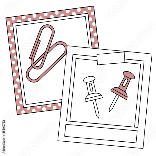 Organized Pins & Paper Clips Collage: Office & Stationery Elements