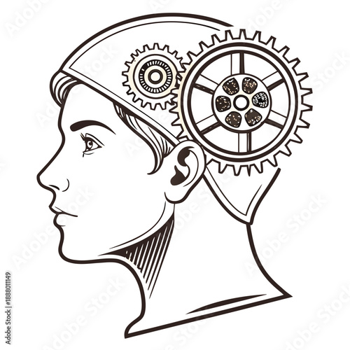 Abstract Subconscious Mind Collage Elements and Thought Concepts