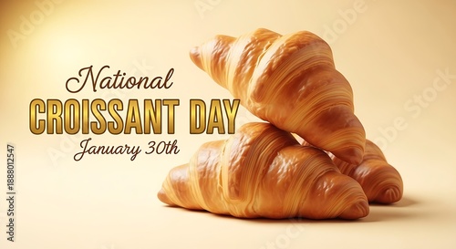 Celebrate national croissant day on january thirtieth with these perfectly golden flaky french pastries stacked artfully for a delicious morning treat