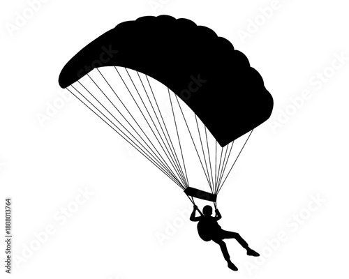 silhouette of skydiving sport, nature sport icon, vector illustration isolated on white background
