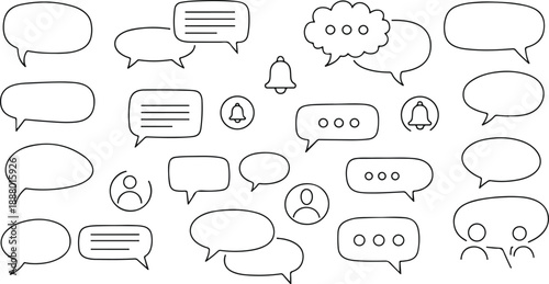 Technical line drawing collection of various nuts bolts and fasteners