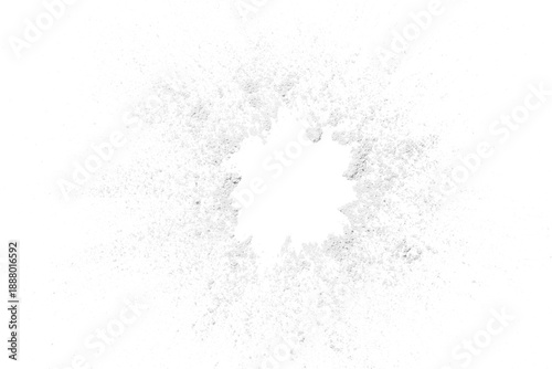 Tableau sur toile White powder and dust on transparent background - Flatlay closeup shot and copy