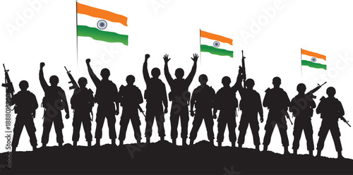 Celebrating India: Independence & Republic Day with Army Silhouettes”