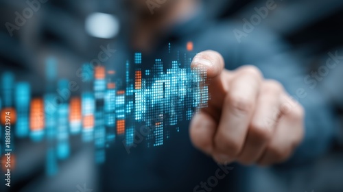 Businessman data optimizing sales inventory tracking and improving customer experience