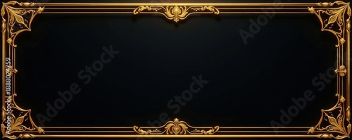 Golden art deco frame, intricate lines, luxurious shine , art, modern frame, vector frame