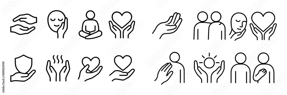 Obraz premium Tenderness Icons Grid