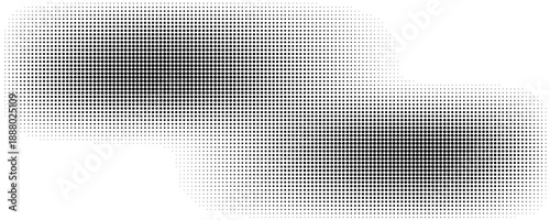 Grunge halftone gradient texture. Fading grit noise background. Sandy gritty wallpaper. Retro pixelated backdrop. Black and white anime or manga comic overlay. Vector textured graphic design
