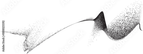 Sprayed black spiral line .Graffiti art design . Noise dispersion grungy wavy logo . Spray effect .Grunge texture . Distressed element . Grange textured vector