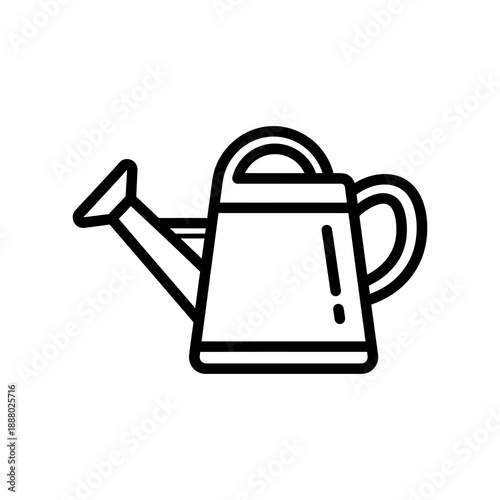 Simple line art illustration of a watering can, perfect for gardening and plant care