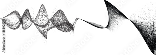 Sprayed black spiral line .Graffiti art design . Noise dispersion grungy wavy logo . Spray effect .Grunge texture . Distressed element . Grange textured vector