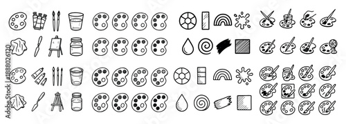 Artistic tools and symbols collection