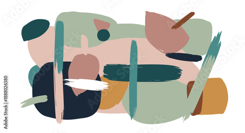 Abstract illustration featuring geometric shapes and vibrant colors in a modern art composition via ImageFX