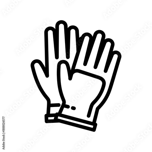 Protective work gloves icon, symbolizing safety and hand protection in industrial settings