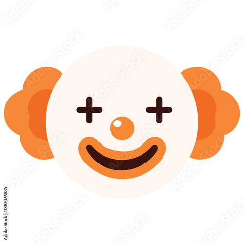A Whimsical Smile: A vibrant depiction of a jovial clown's face, evoking laughter and mirth with its playful features.