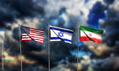 usa us united state america isan israle flag waving black color background national geopolitic international diplomacy conflict tension crisis war military defense risk threat thump government 