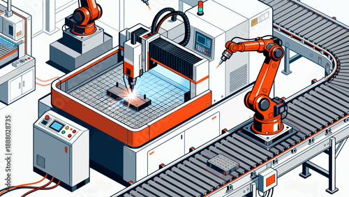 Industrial robotic assembly line