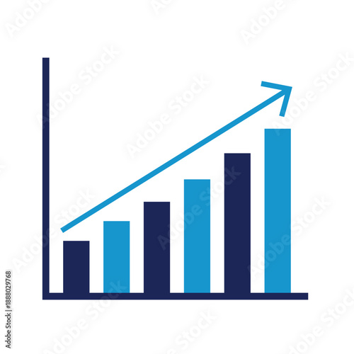 Free Download Business Metrics Growth Icon — Analytics Dashboard Chart Showing Upward Performance and Data Progress - GFXLoad