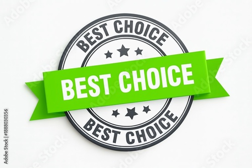 Best choice award stamp with green ribbon