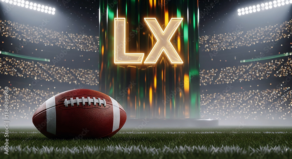 Fototapeta premium Super bowl lx: epic championship night. ultimate football glory awaits.