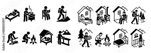 Isometric Cabin Activity Icons