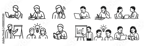 Office Activities Sketch Grid