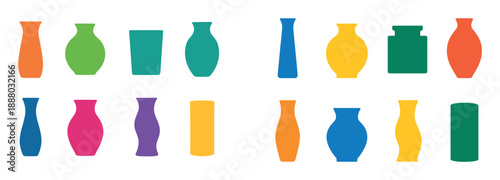 Colorful Vase Icon Set