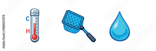 full color flat aquarium thermometer silver net blue droplet cyan